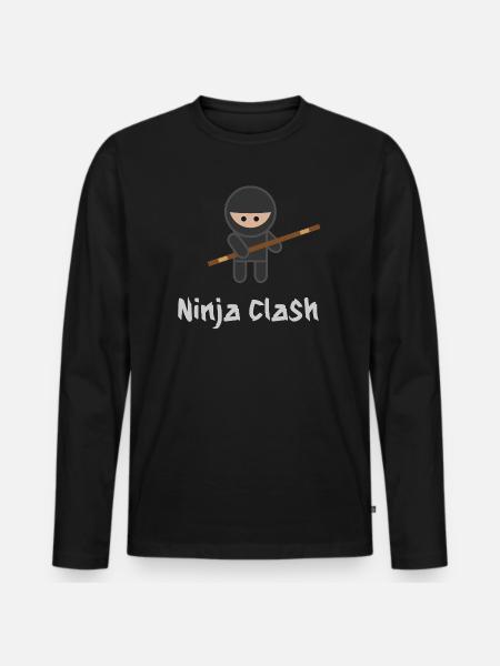 Ninja Fight Sport Bo - Men's Premium Organic Long Sleeve Shirt - black