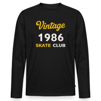 Vintage 1986 Skate Club Retro Geburtsjahr Geschenk - Männer Premium Bio Langarmshirt - Schwarz - Vorne - Nico (187cm)