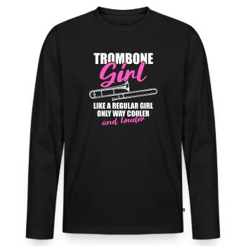 Fille tromboniste Tromboniste - T-shirt manches longues Premium bio Homme - noir - Devant - Nico (187cm)