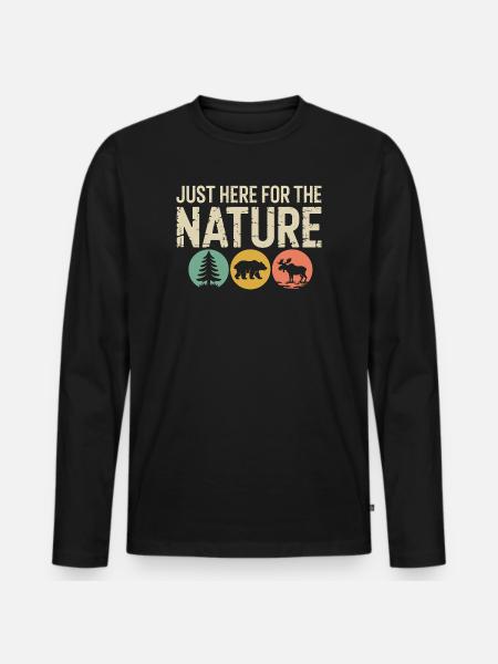Nature Trio Silhouette Circle - Men's Premium Organic Long Sleeve Shirt - black