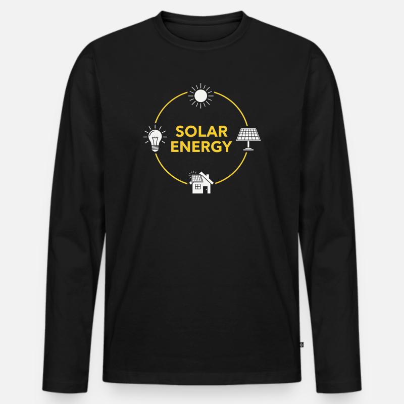 Solarenergie Kreislogo - Männer Premium Bio Langarmshirt - Schwarz