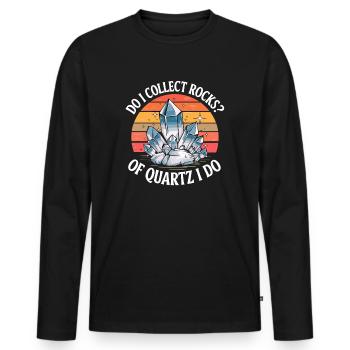 Dois-je collectionner des roches de quartz ? Je fais du quartz Lustiger - T-shirt manches longues Premium bio Homme - noir - Devant - Nico (187cm)