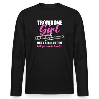 Fille tromboniste Tromboniste - T-shirt manches longues Premium bio Homme - noir - Devant - Nico (187cm)