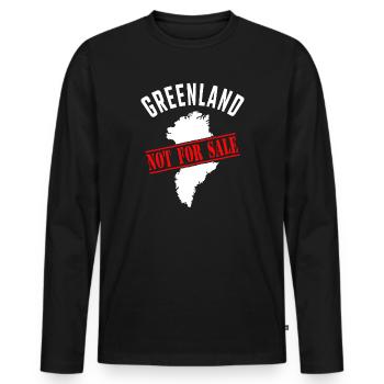 Greenland Not for Sale - Men's Premium Organic Long Sleeve Shirt - black - Front - Nico (187cm)