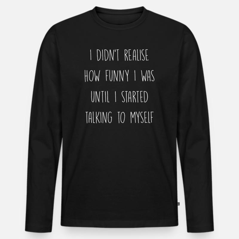 Selbstgespräch - Männer Premium Bio Langarmshirt - Schwarz