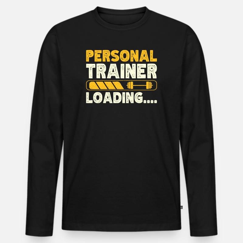Fitness Motivation Bodybuilder Personal Trainer - Männer Premium Bio Langarmshirt - Schwarz