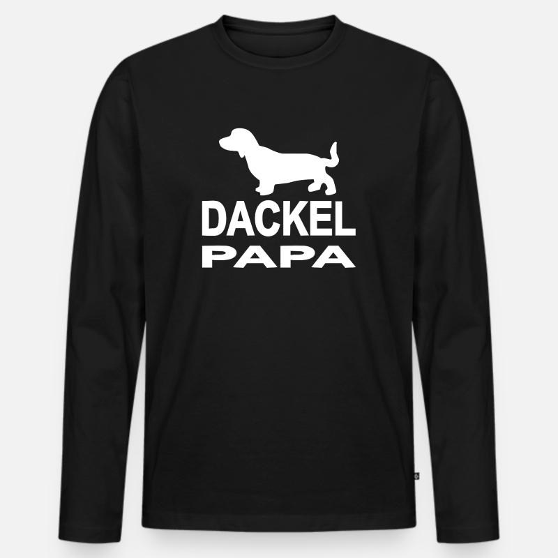 Dackel - Männer Premium Bio Langarmshirt - Schwarz