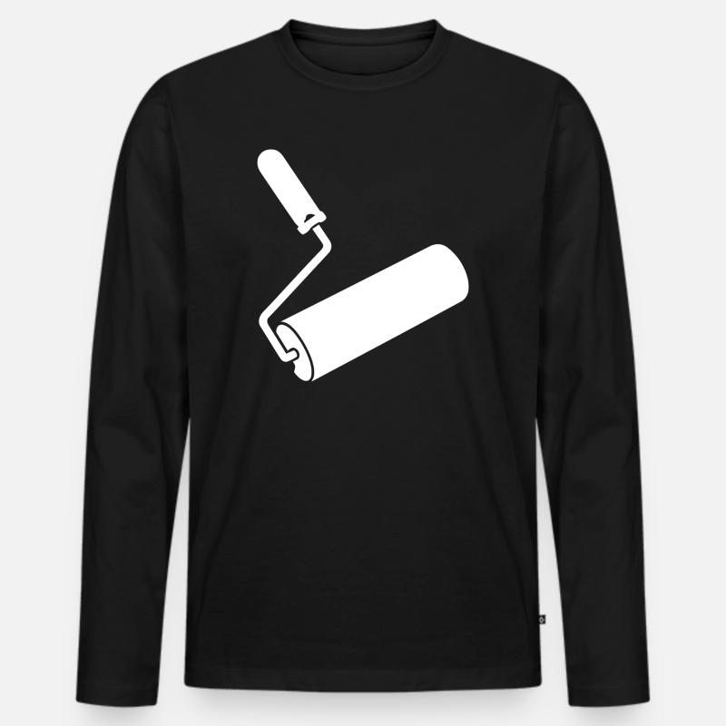 Farbrolle – Handwerker Logo Design - Männer Premium Bio Langarmshirt - Schwarz