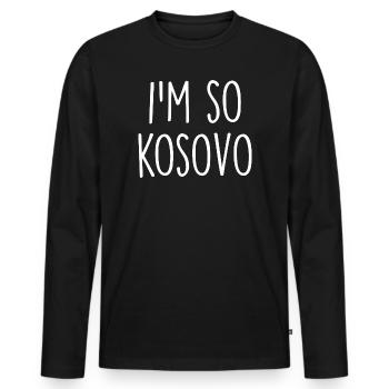 Kosovo - T-shirt manches longues Premium bio Homme - noir - Devant - Nico (187cm)