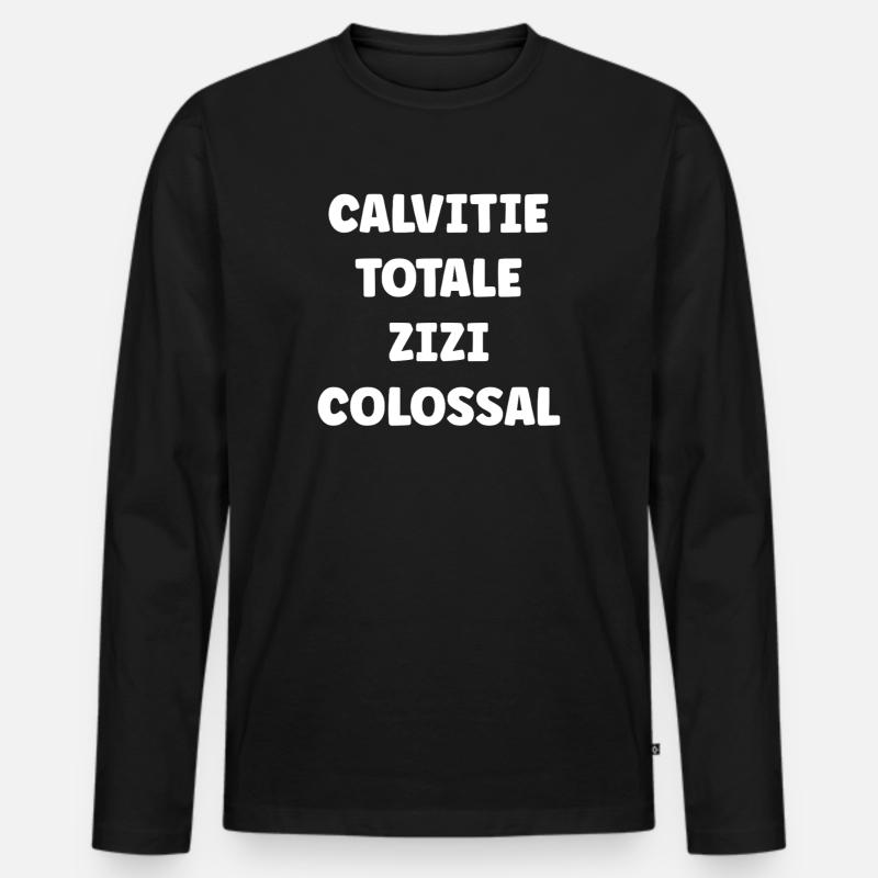 Totale Glatze Zizi kolossal - Männer Premium Bio Langarmshirt - Schwarz