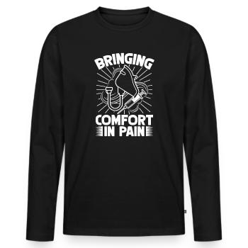Anesthésie Anesthésie Comfort In Pain - T-shirt manches longues Premium bio Homme - noir - Devant - Nico (187cm)