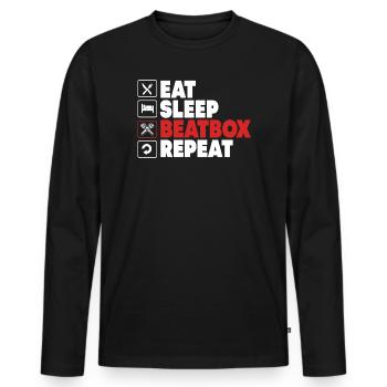 Beatbox - Männer Premium Bio Langarmshirt - Schwarz - Vorne - Nico (187cm)