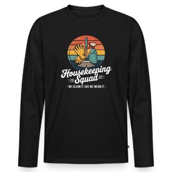 Funny Cleaning Design - Men's Premium Organic Long Sleeve Shirt - black - Front - Nico (187cm)