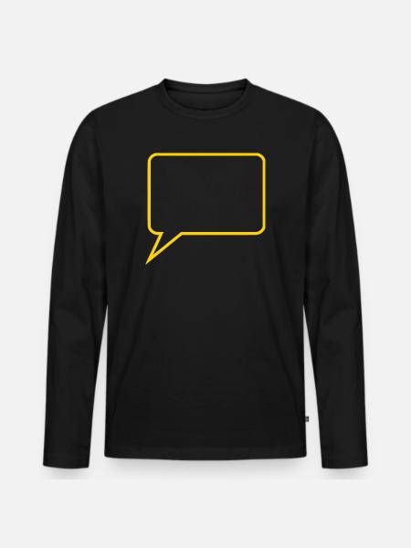 Personalize your own speech bubble comic - Men's Premium Organic Long Sleeve Shirt - black
