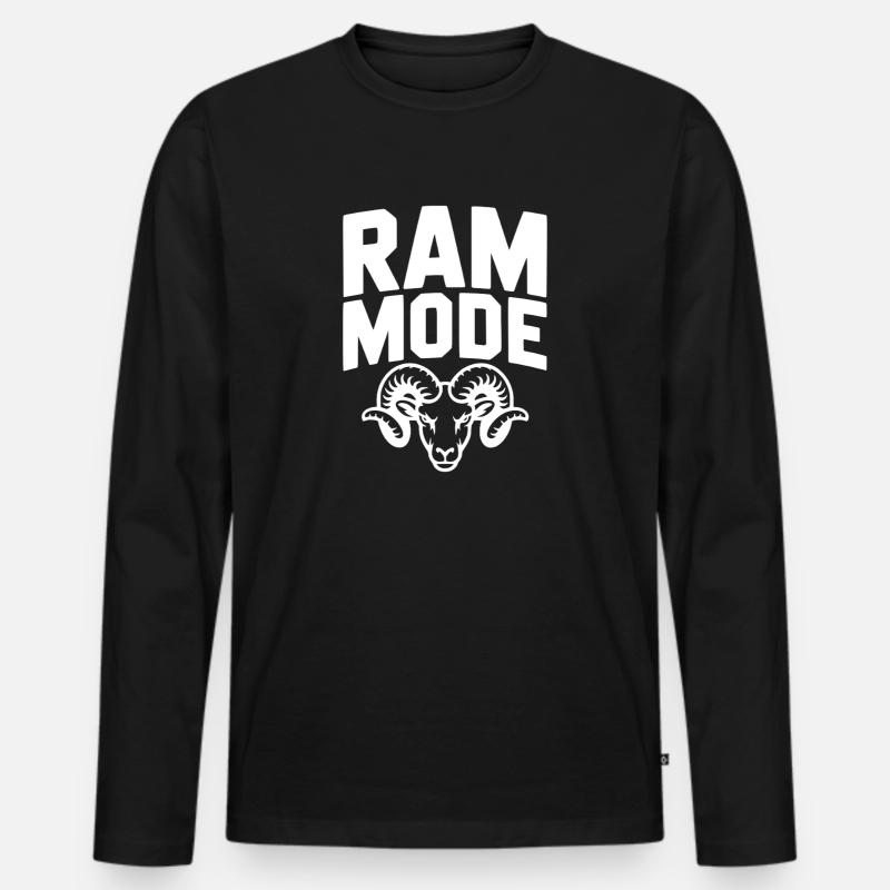 RAM-Modus - Männer Premium Bio Langarmshirt - Schwarz