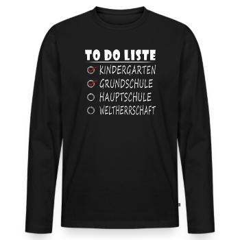 Lehrer Hauptschule Abschiedsgeschenk Abschied - Männer Premium Bio Langarmshirt - Schwarz - Vorne - Nico (187cm)