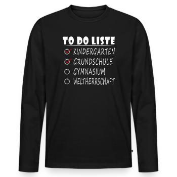 Enrollment in Gymnasium 5th grade Gymnasium student - Men's Premium Organic Long Sleeve Shirt - black - Front - Nico (187cm)