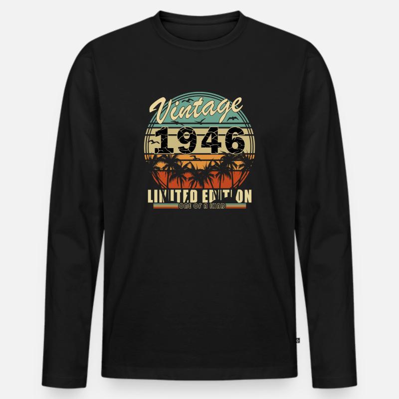 Limitierte Auflage 1946 - Männer Premium Bio Langarmshirt - Schwarz