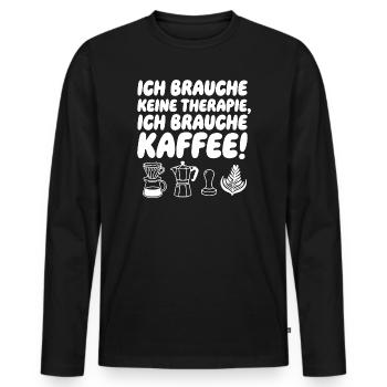 J’ai besoin d’icônes de Coffee Saying with Coffee - T-shirt manches longues Premium bio Homme - noir - Devant - Nico (187cm)