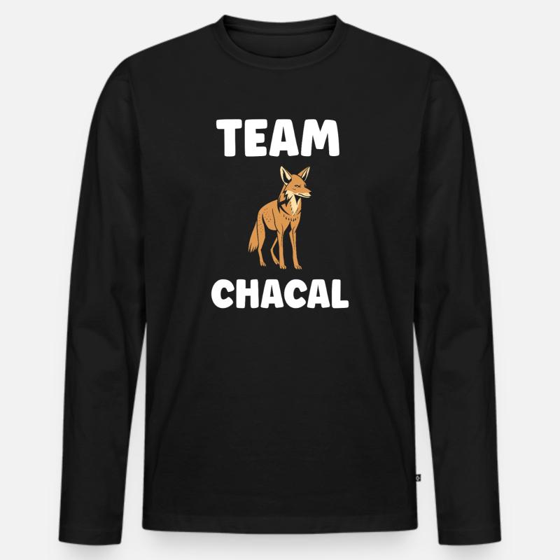 Schakal - Männer Premium Bio Langarmshirt - Schwarz