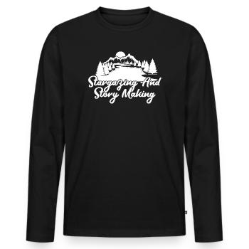Scouts scouts Observation des étoiles et création d’histoires - T-shirt manches longues Premium bio Homme - noir - Devant - Nico (187cm)