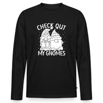 Hommes costumés de gnomes regardent mes gnomes gnomes - T-shirt manches longues Premium bio Homme - noir - Devant - Nico (187cm)