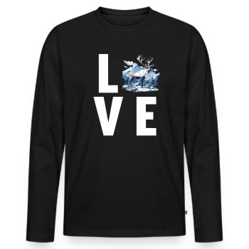 Reindeer Reindeer - Men's Premium Organic Long Sleeve Shirt - black - Front - Nico (187cm)