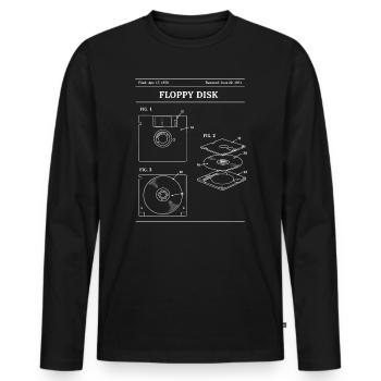 Retro-Disketten-Bauplan - Männer Premium Bio Langarmshirt - Schwarz - Vorne - Nico (187cm)