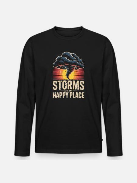 Storme er mit lykkested - Premium økologisk langærmet T-shirt til mænd - sort