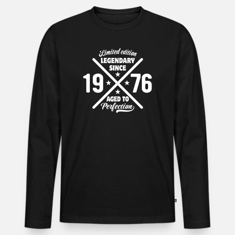 Limited Edition 1976 | Geburtstag Geschenk - Männer Premium Bio Langarmshirt - Schwarz