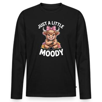 Hochlandrind Sprüche Launisch Lustiges Geschenk - Männer Premium Bio Langarmshirt - Schwarz - Vorne - Nico (187cm)