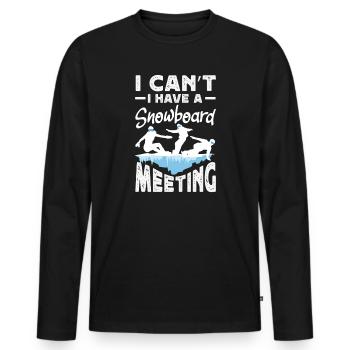 Snowboarden Snowboardtreffen Sessellift - Männer Premium Bio Langarmshirt - Schwarz - Vorne - Nico (187cm)