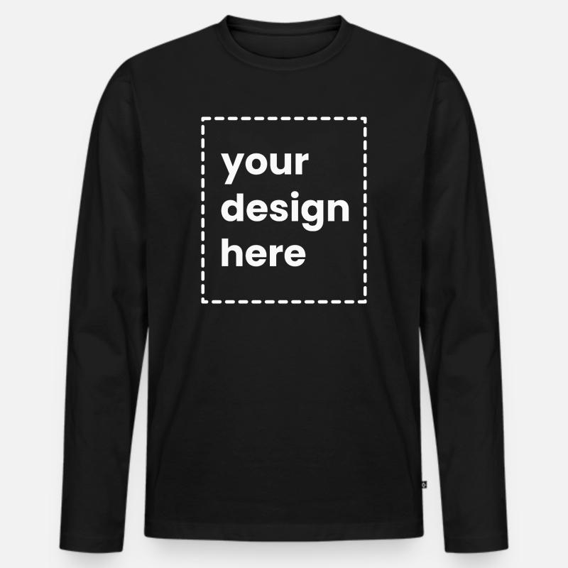 Ihr Design hier - Männer Premium Bio Langarmshirt - Schwarz