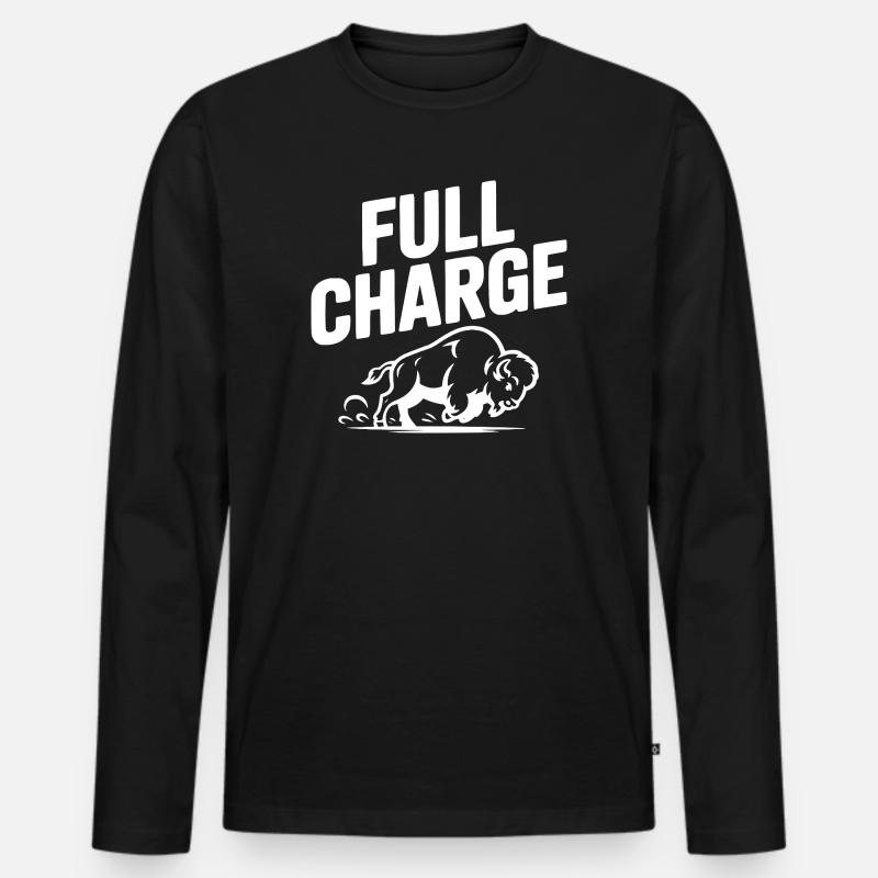 volle Ladung - Männer Premium Bio Langarmshirt - Schwarz
