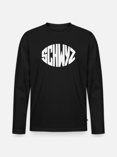 Schwyz Geometric Font - Men's Premium Organic Long Sleeve Shirt - black