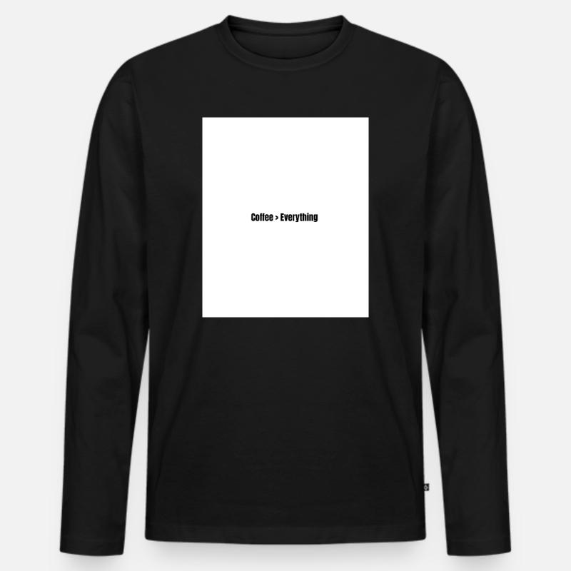 Kaffee Über Alles - Männer Premium Bio Langarmshirt - Schwarz