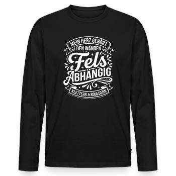 Herz Den Wänden Klettern Bouldern - Männer Premium Bio Langarmshirt - Schwarz - Vorne - Nico (187cm)