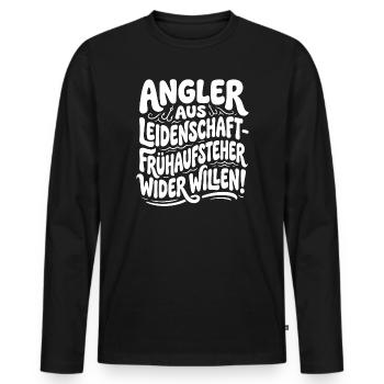 Passionate anglers – early risers - Men's Premium Organic Long Sleeve Shirt - black - Front - Nico (187cm)