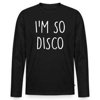 Disco - Männer Premium Bio Langarmshirt - Schwarz - Vorne - Nico (187cm)