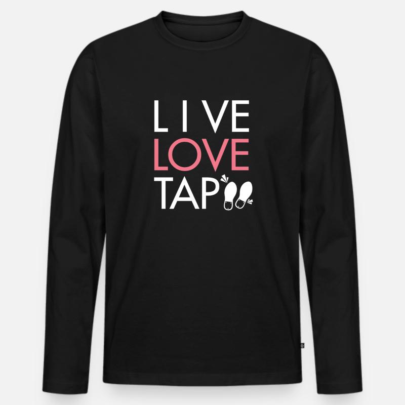 Live Love Tap Dance - Männer Premium Bio Langarmshirt - Schwarz