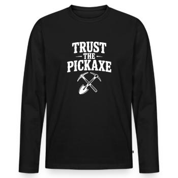 Faites confiance à la pioche - T-shirt manches longues Premium bio Homme - noir - Devant - Nico (187cm)