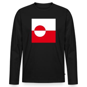 Greenland - Men's Premium Organic Long Sleeve Shirt - black - Front - Nico (187cm)