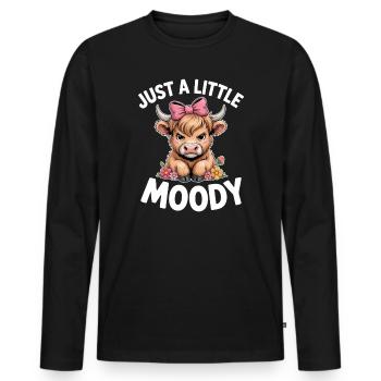 Hochlandrind Sprüche Launisch Lustiges Geschenk - Männer Premium Bio Langarmshirt - Schwarz - Vorne - Nico (187cm)