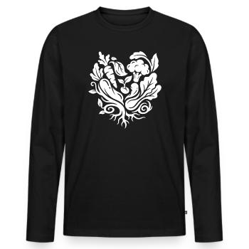 Vegetable heart for veggie fans - Men's Premium Organic Long Sleeve Shirt - black - Front - Nico (187cm)