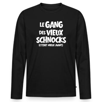 Senior, Retired, Retired - Men's Premium Organic Long Sleeve Shirt - black - Front - Nico (187cm)