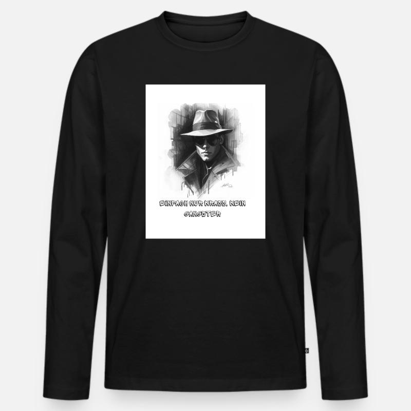 Schattenjäger - Männer Premium Bio Langarmshirt - Schwarz