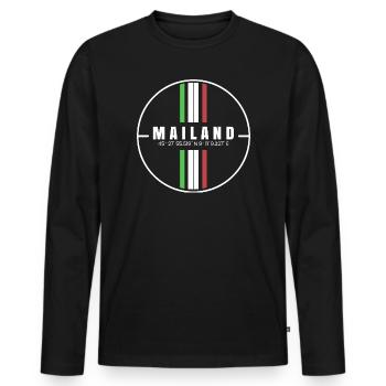 Coordonnées de Milan - T-shirt manches longues Premium bio Homme - noir - Devant - Nico (187cm)