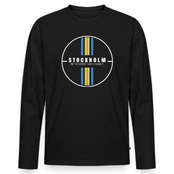 Coordonnées de Stockholm - T-shirt manches longues Premium bio Homme - noir - Devant - Nico (187cm)