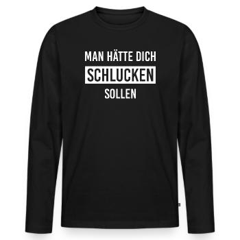 Tu aurais dû être avalé - T-shirt manches longues Premium bio Homme - noir - Devant - Nico (187cm)