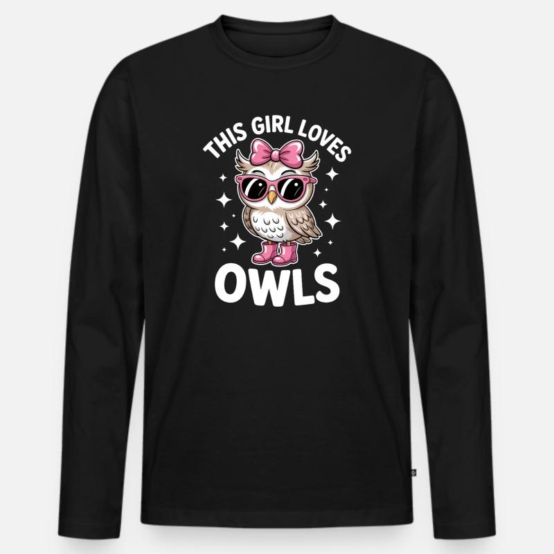 Eule Sprüche Eulen Lustiges Eulen Geschenk - Männer Premium Bio Langarmshirt - Schwarz